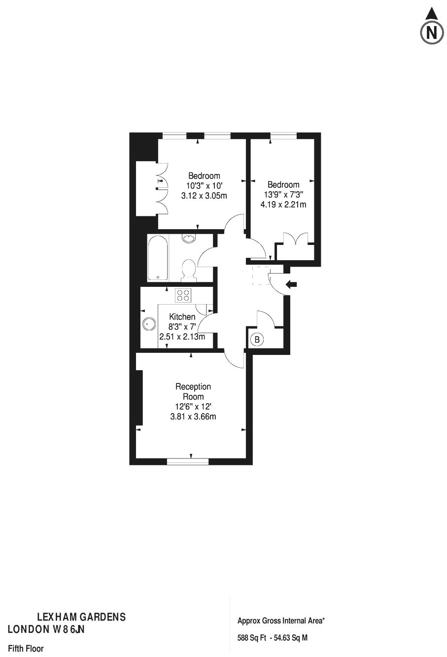 2 Bedrooms Flat to rent in Somerset Court, Lexham Gardens, Kensington W8