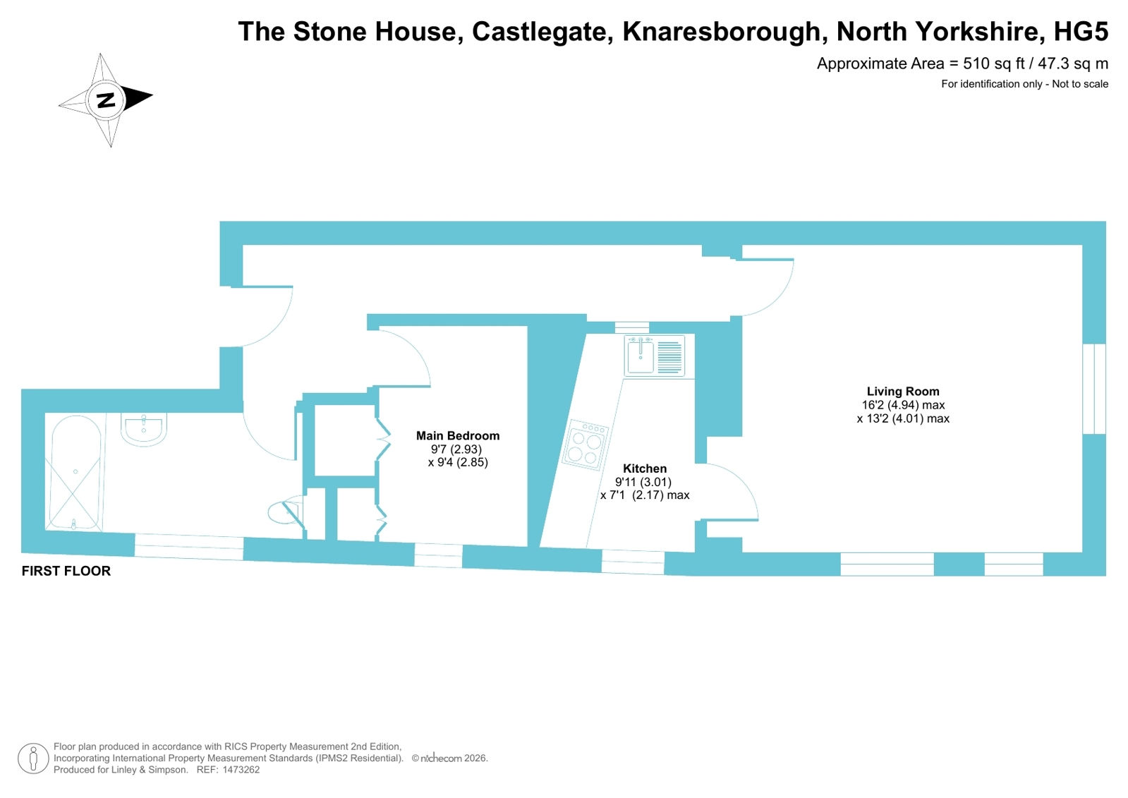 Flat, 1, The Stone House, Castlegate, North Yorkshire floorplan