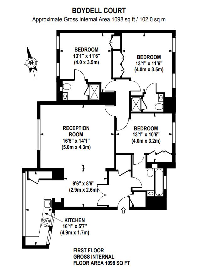 Flat 83, Boydell Court, St. John's Wood Park, London floorplan