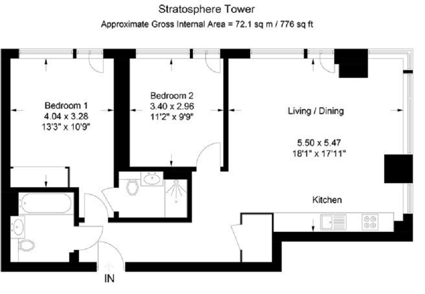 2 Bedrooms Flat to rent in Great Eastern Road, Stratford E15