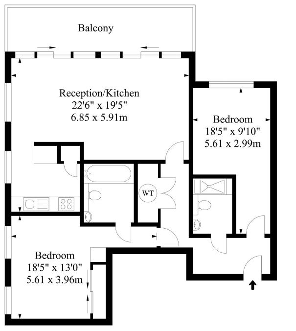 2 Bedrooms Flat to rent in Triton Buildings, London NW1