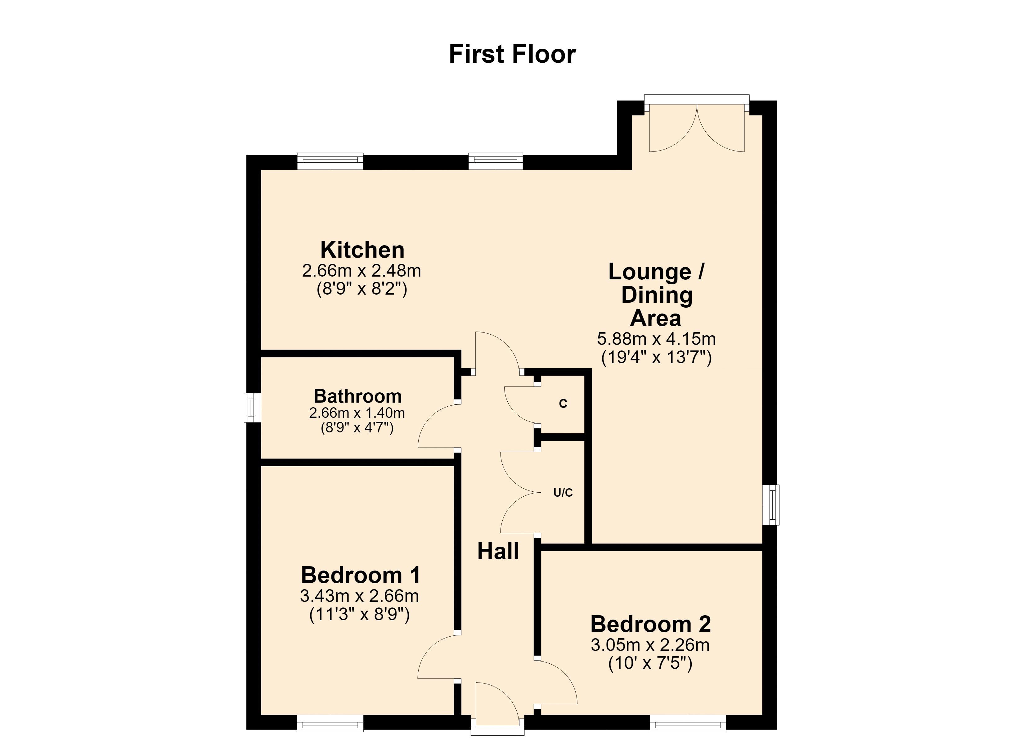 2, Burns Court, Rochdale floorplan