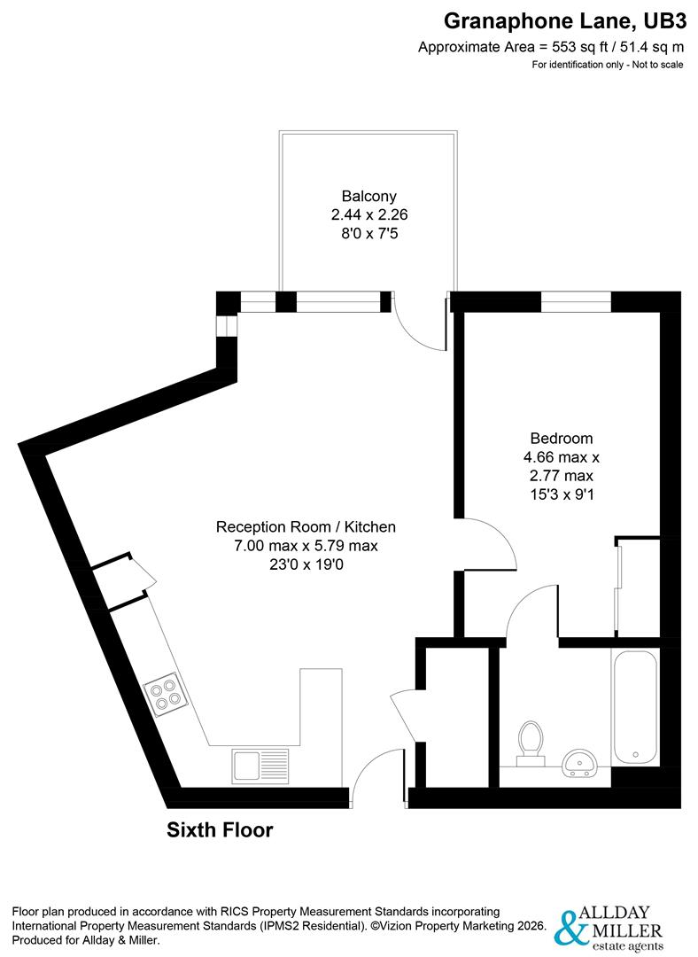 Flat 55, 7, Gramophone Lane, Hayes floorplan