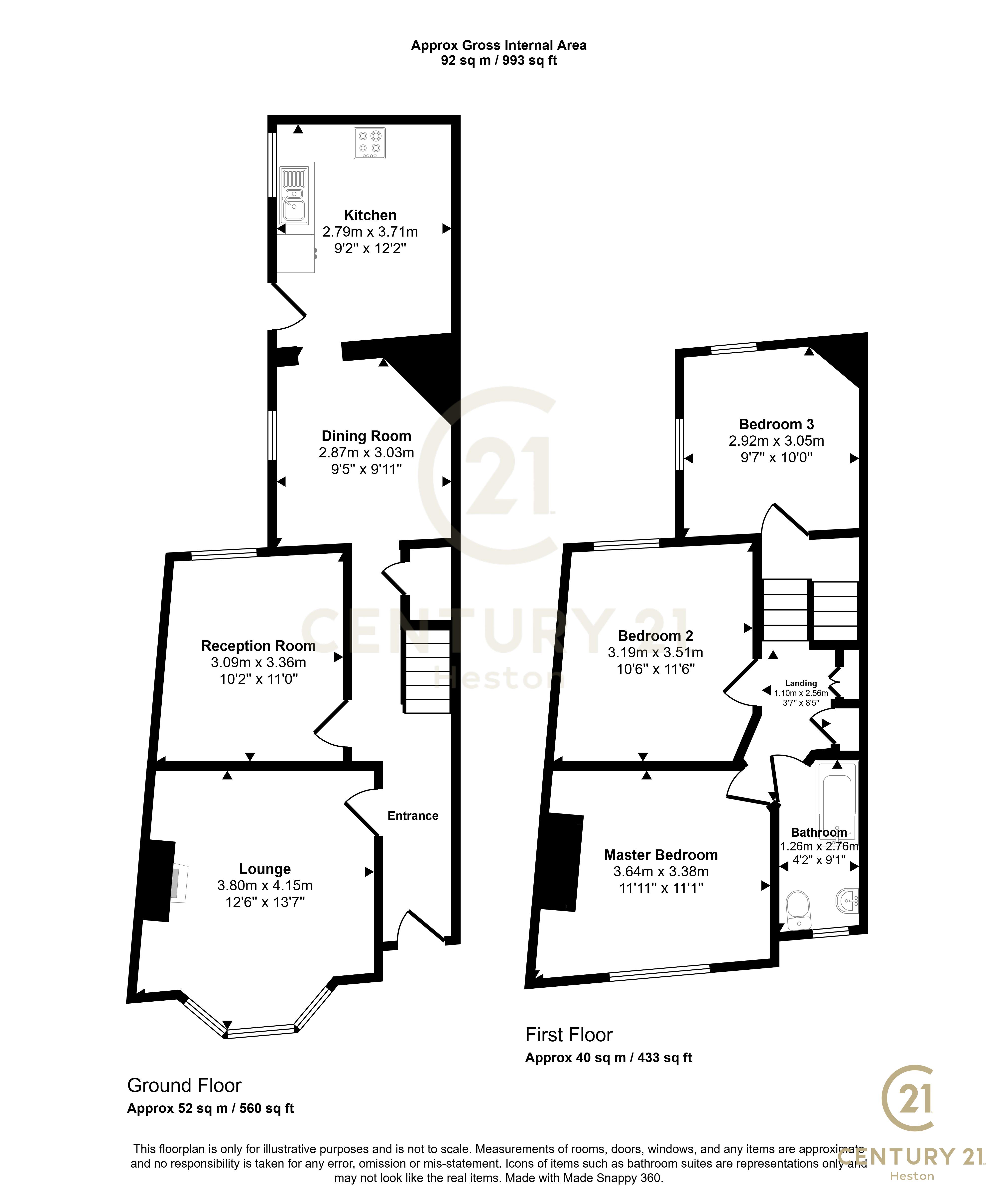 93, Maswell Park Crescent, HOUNSLOW floorplan