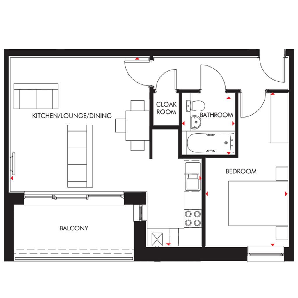 1 Bedrooms Flat for sale in 