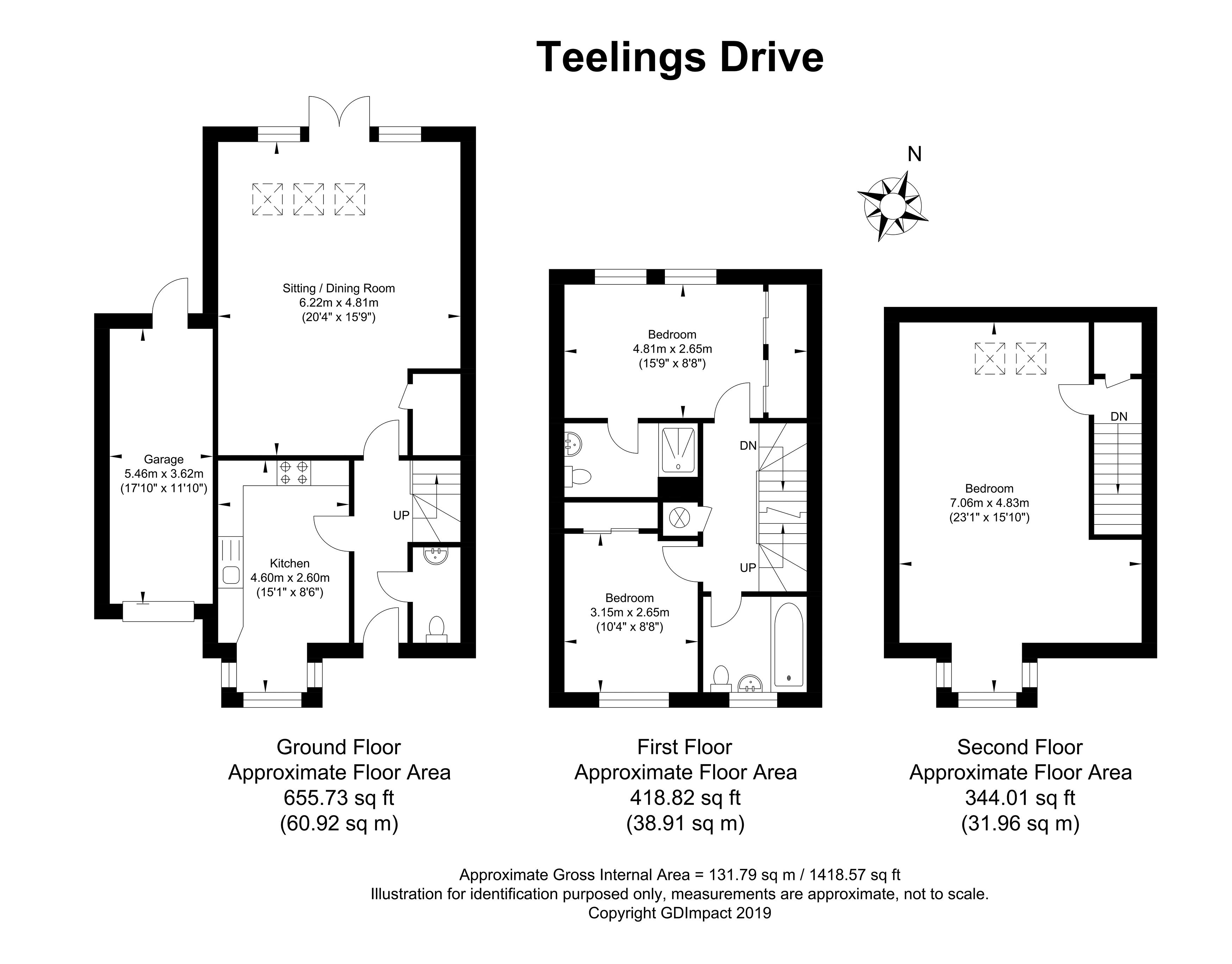 3 Bedrooms Semi-detached house for sale in Teelings Drive, Uckfield TN22