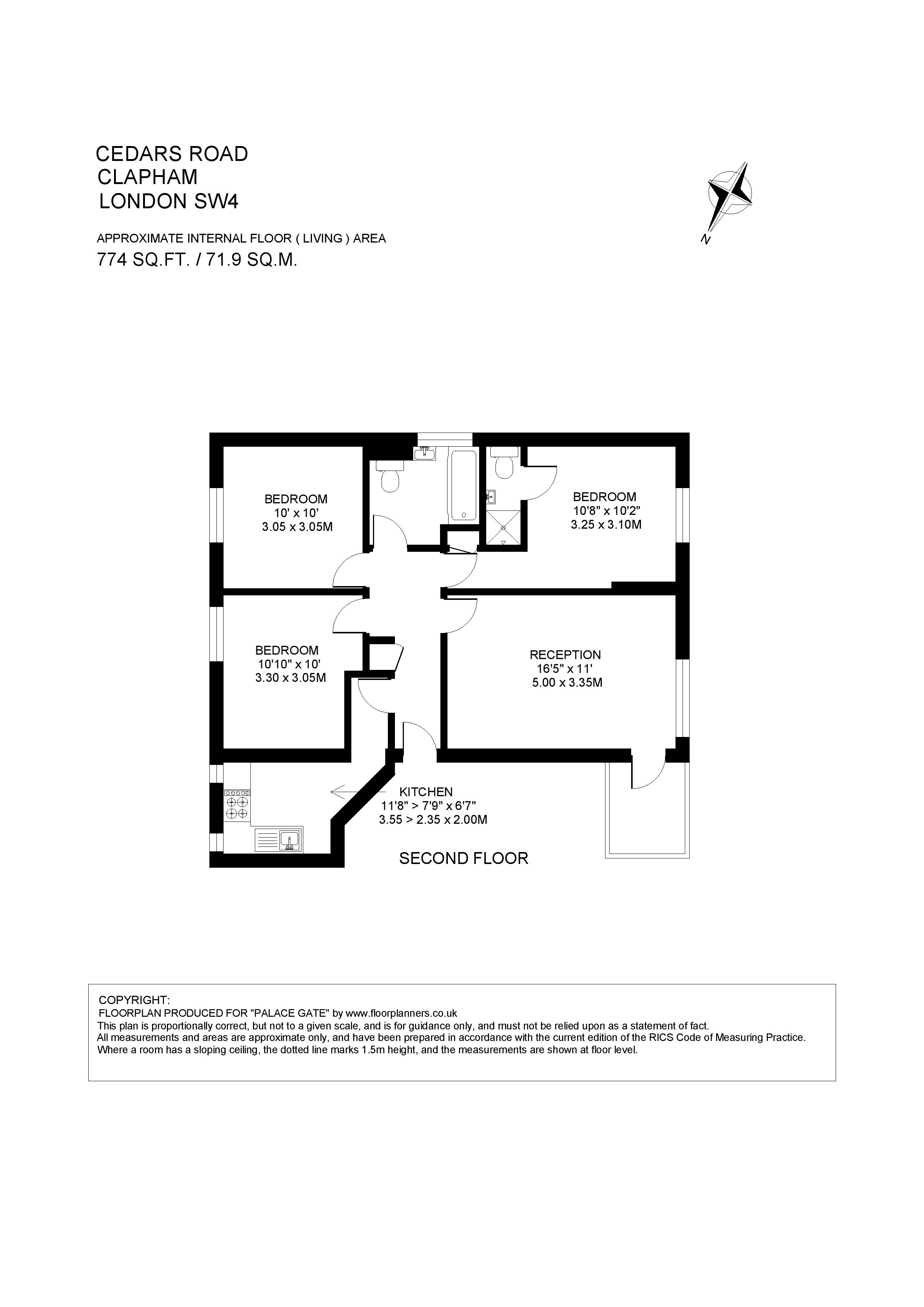 Flat 5, 191, Cedars Road, London floorplan