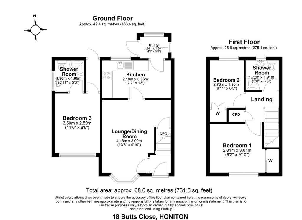 18, Butts close Devon, Honiton floorplan
