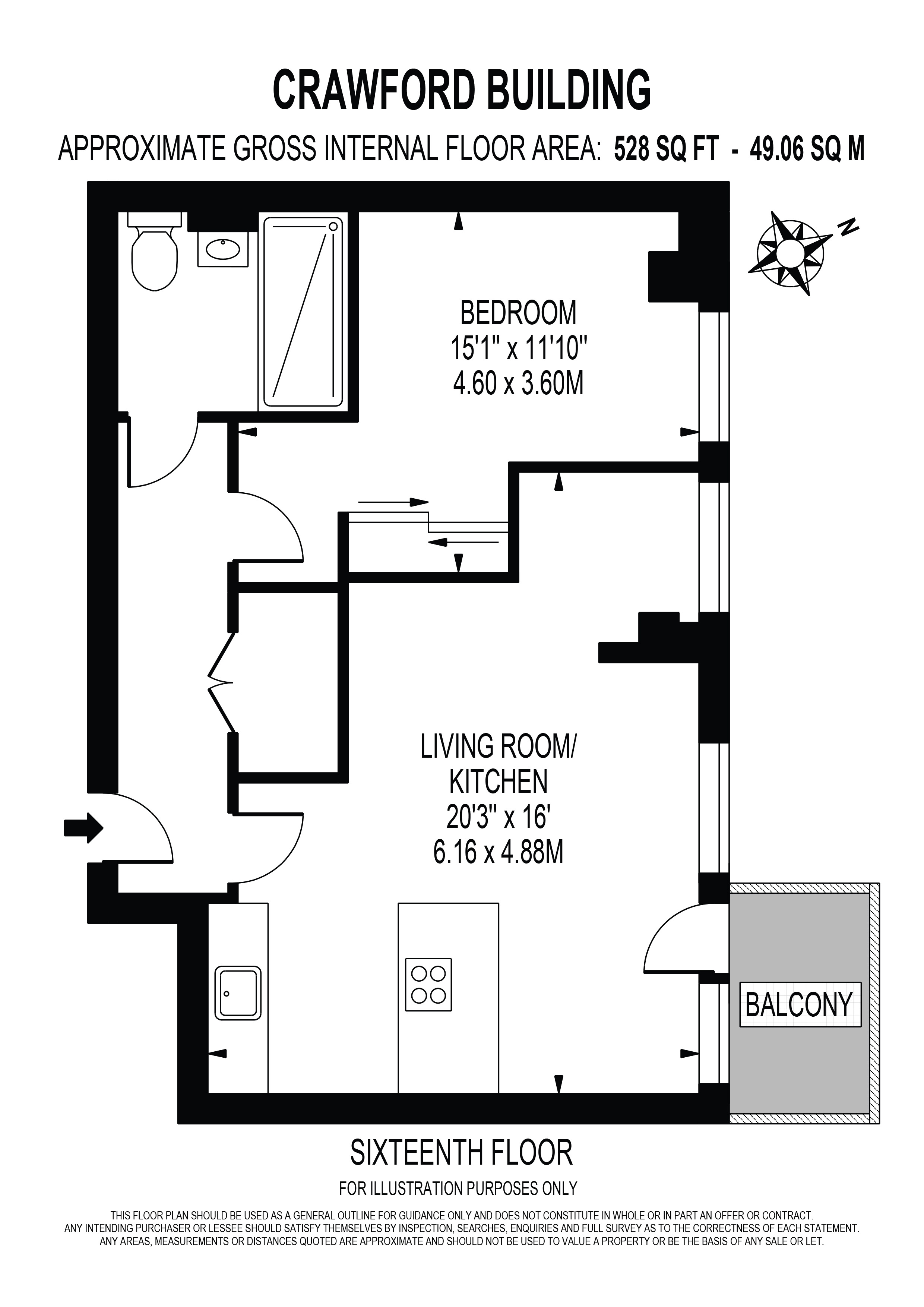 Apartment 1603 Crawford Building 112, Whitechapel High Street, London floorplan