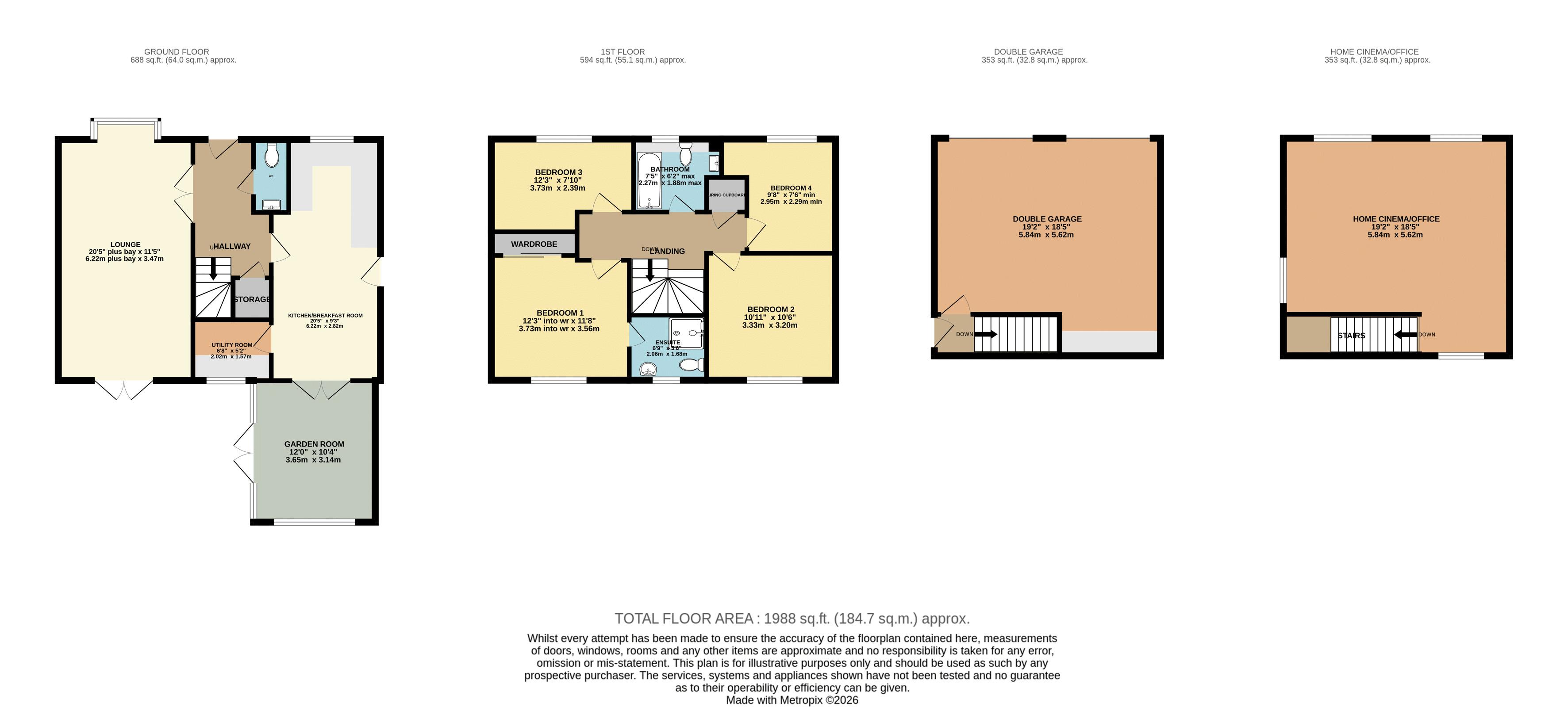 41, Hutton Way, Market Rasen floorplan