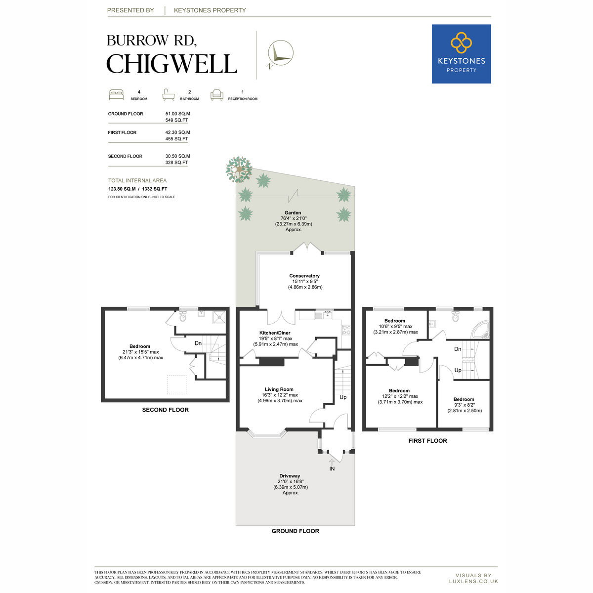 140, Burrow Road, Chigwell floorplan