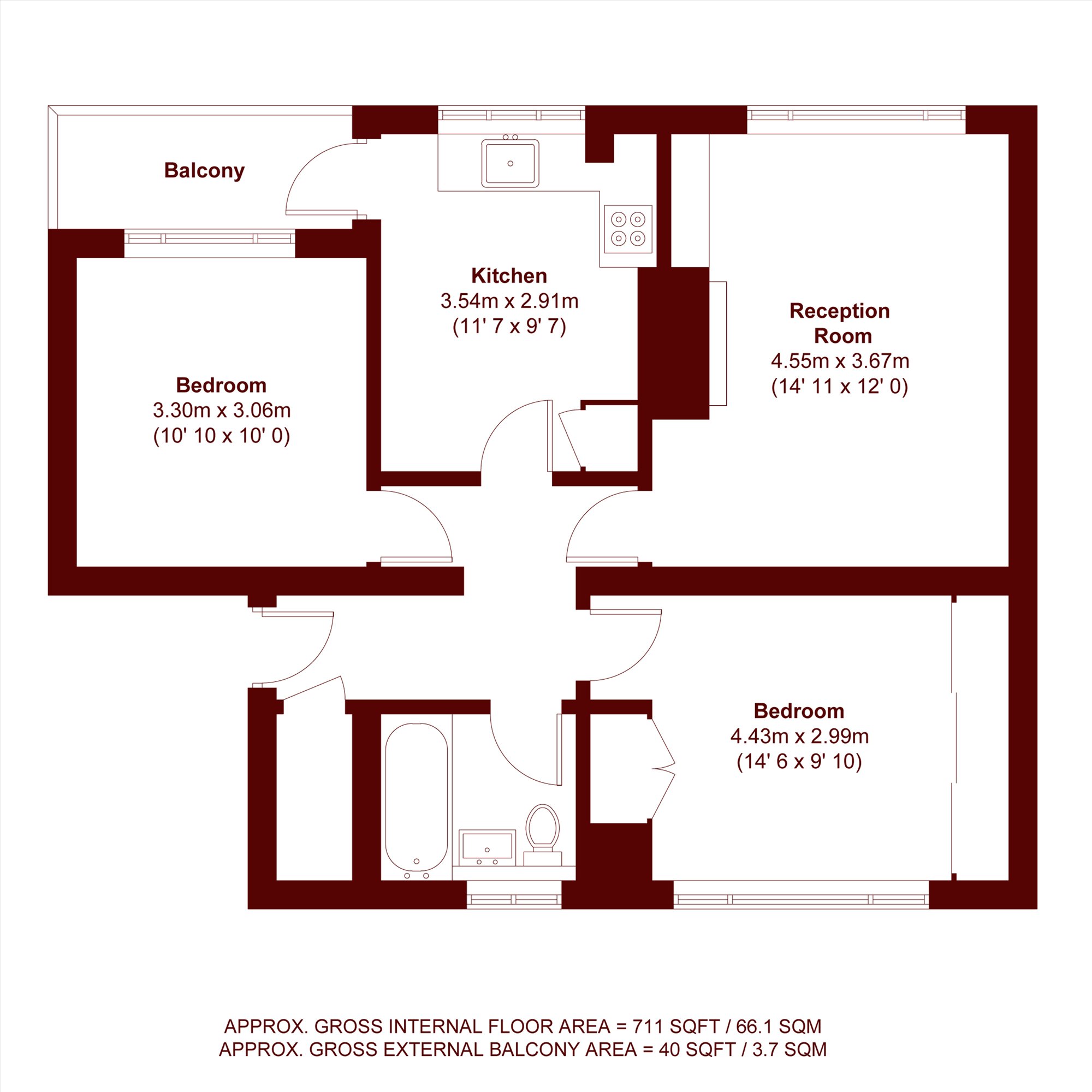 132, White Hart Lane, London floorplan