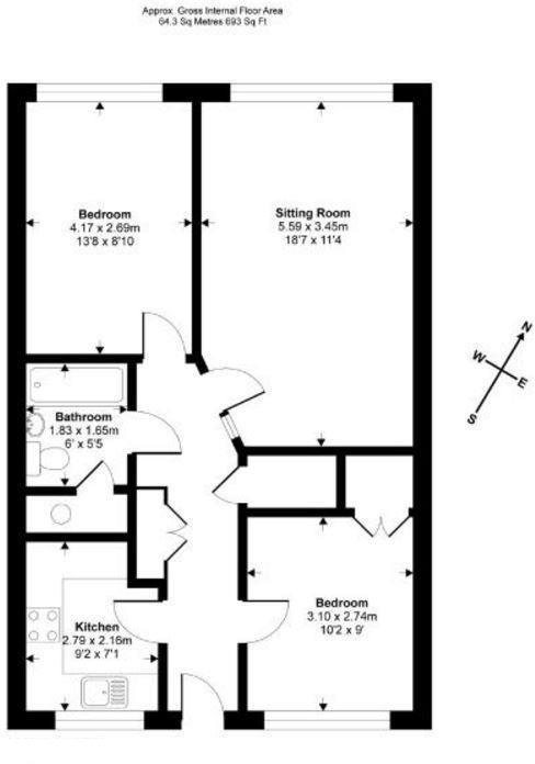 Flat 21, Chesil House, Station Road, Bridport floorplan