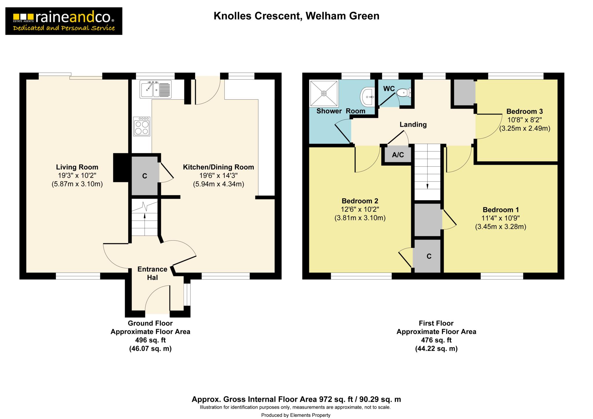 15, Knolles Crescent, Welham Green floorplan