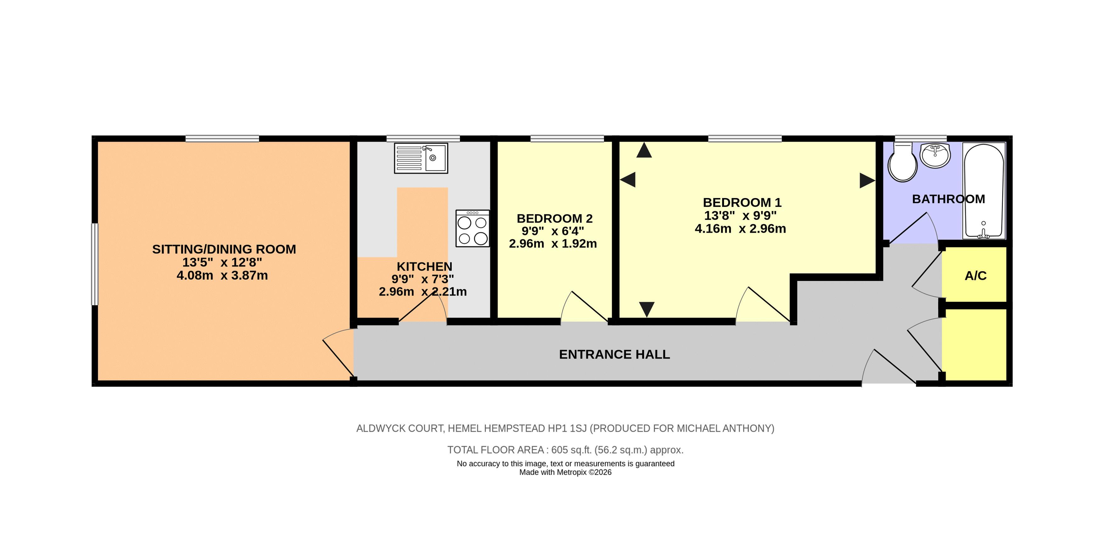 Flat 4 Aldwyck Court, Leighton Buzzard Road, Hemel Hempstead floorplan