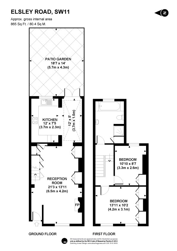 3 Bedrooms Terraced house to rent in Elsley Road, London SW11