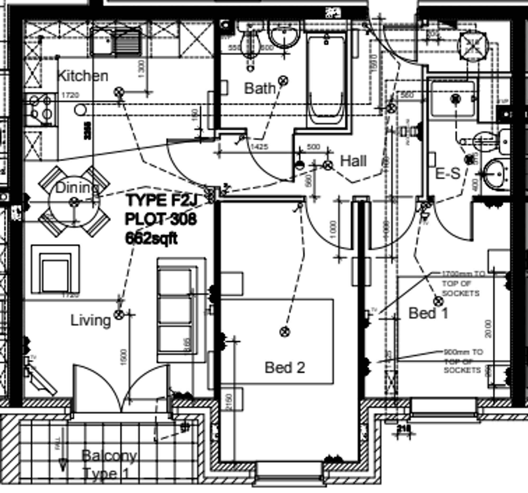 Apt 308, Spinner House, Salford floorplan