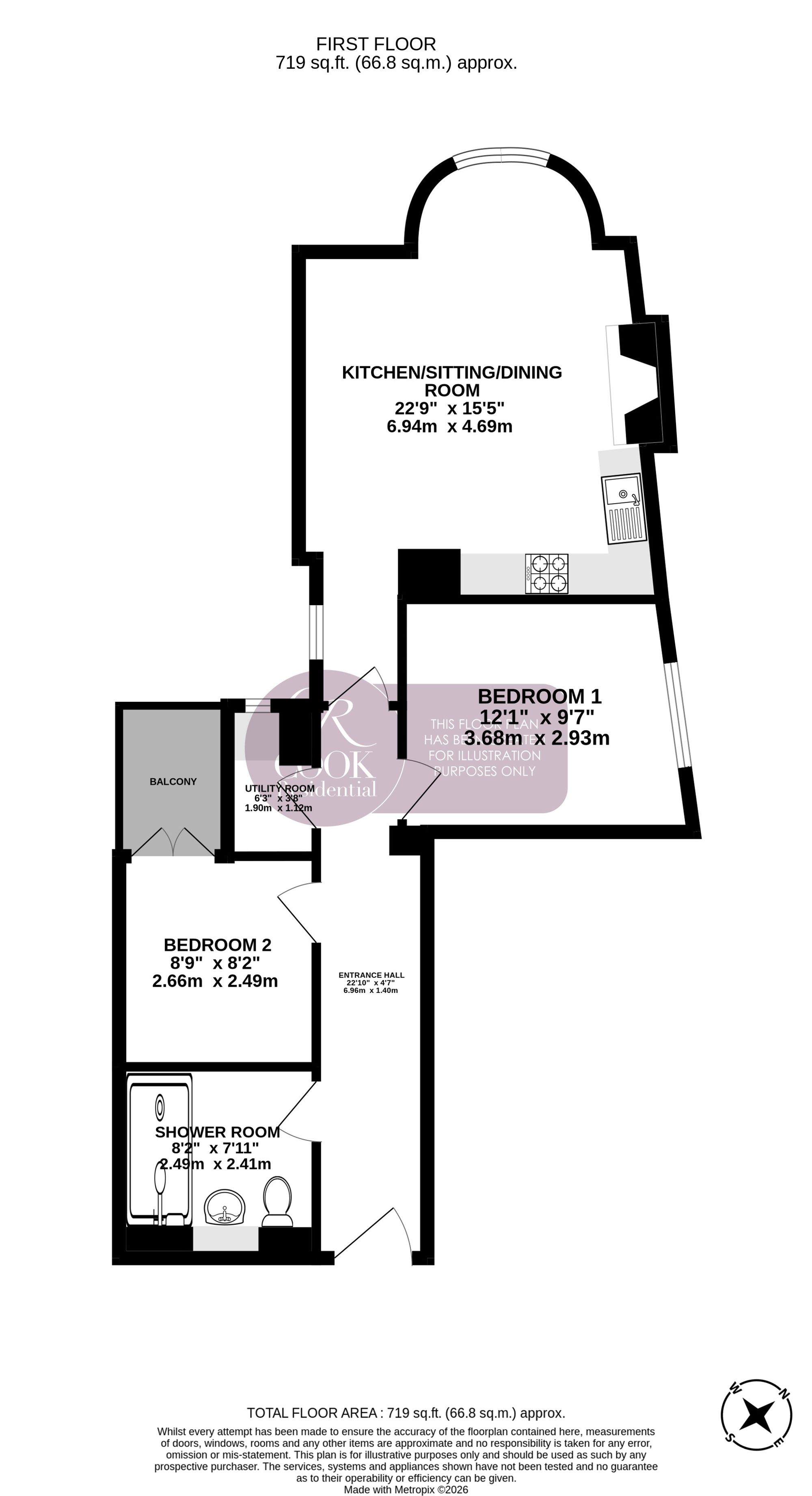 Flat 2, 99 Promenade, Cheltenham floorplan