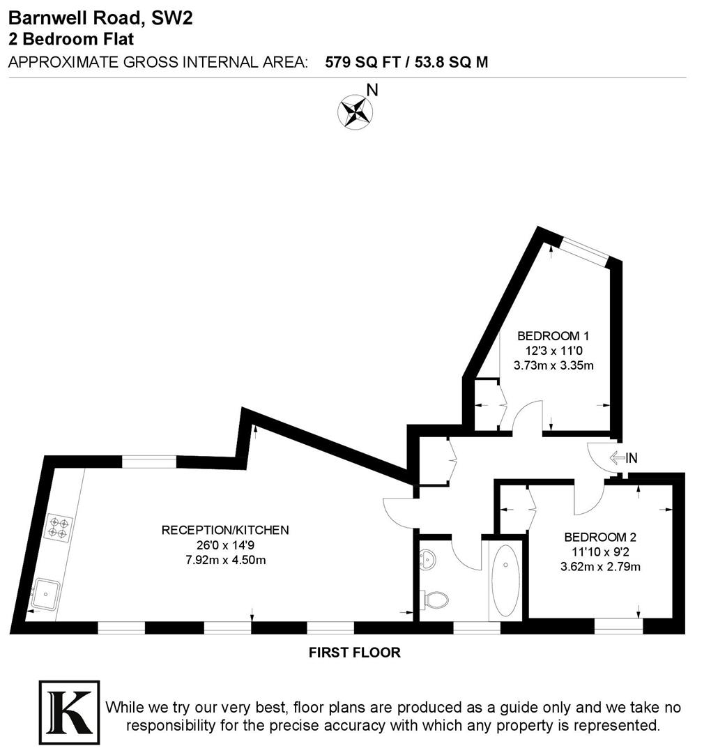 FFF, 58, Barnwell Road, London floorplan