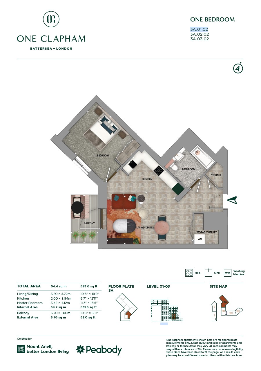 One Clapham, Battersea, SW11, One Clapham, Battersea, SW11, London floorplan