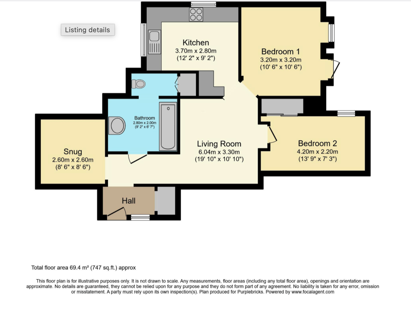 1A Courtenay Towers, Courtenay Terrace, Hove floorplan