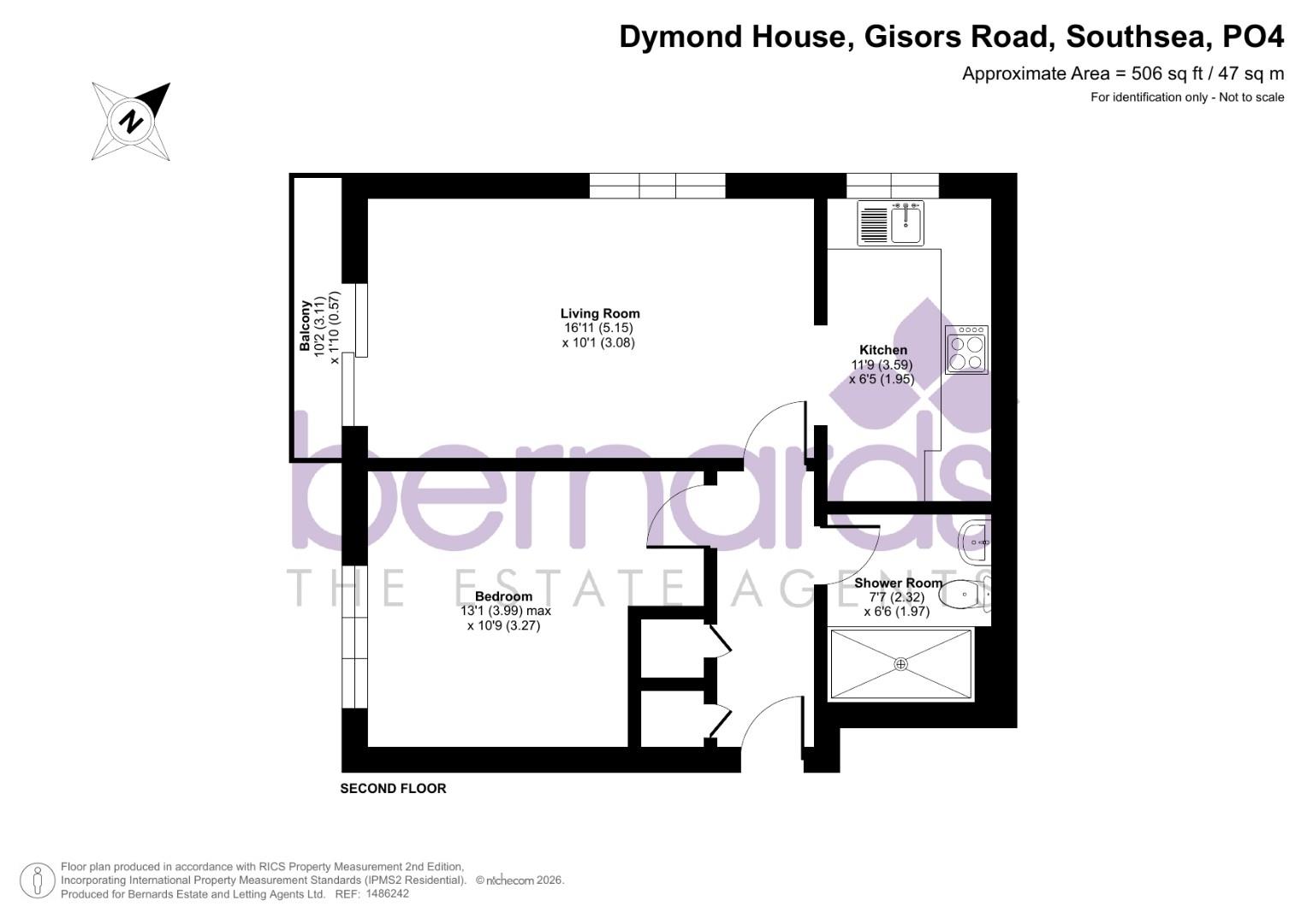 Flat 22, Dymond House, Gisors Road, Southsea floorplan