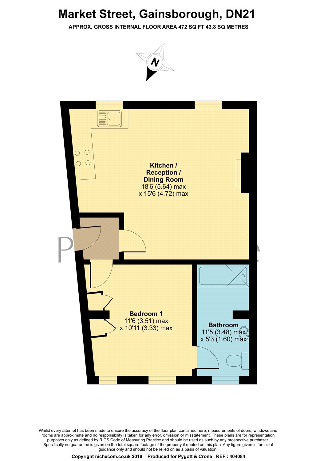 1 Bedrooms Flat to rent in Market Street, Gainsborough DN21