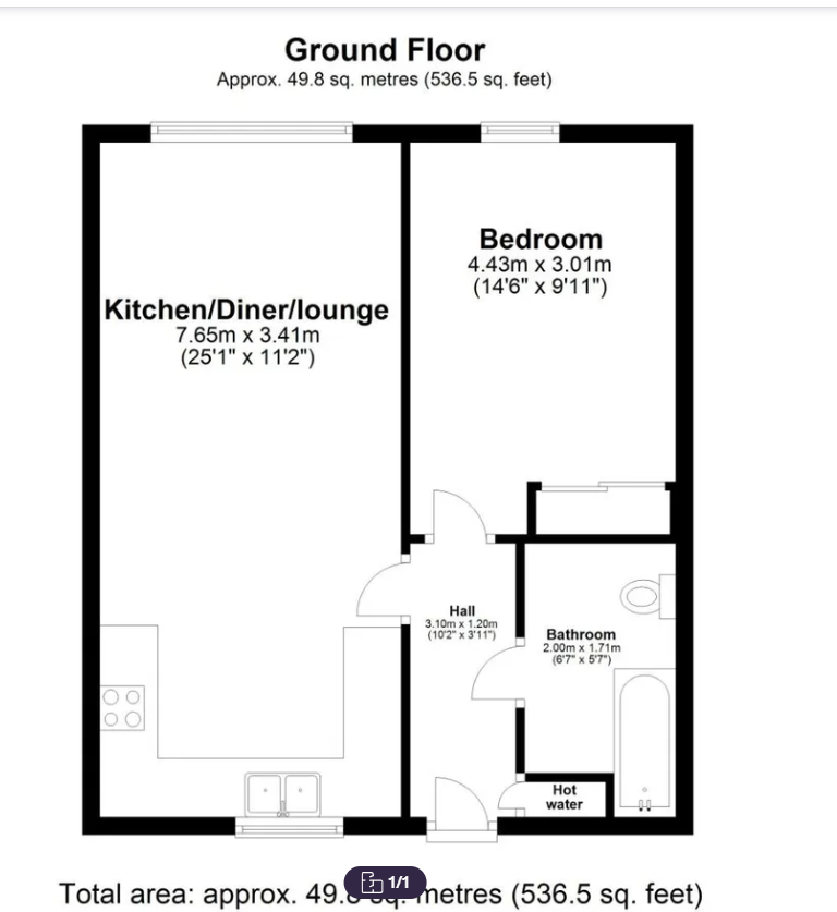 Flat 8, The School Yard 104A,, High Street, Birmingham floorplan
