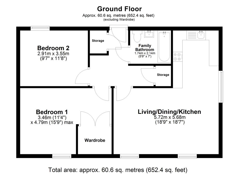 65, Ampthill Way floorplan