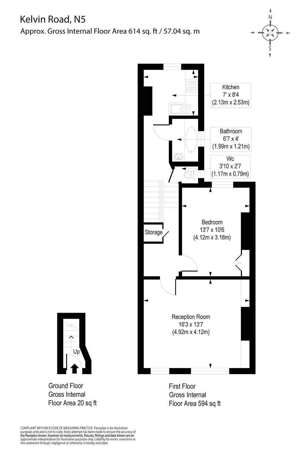 1 Bedrooms Flat to rent in Kelvin Road, Highbury Barn N5