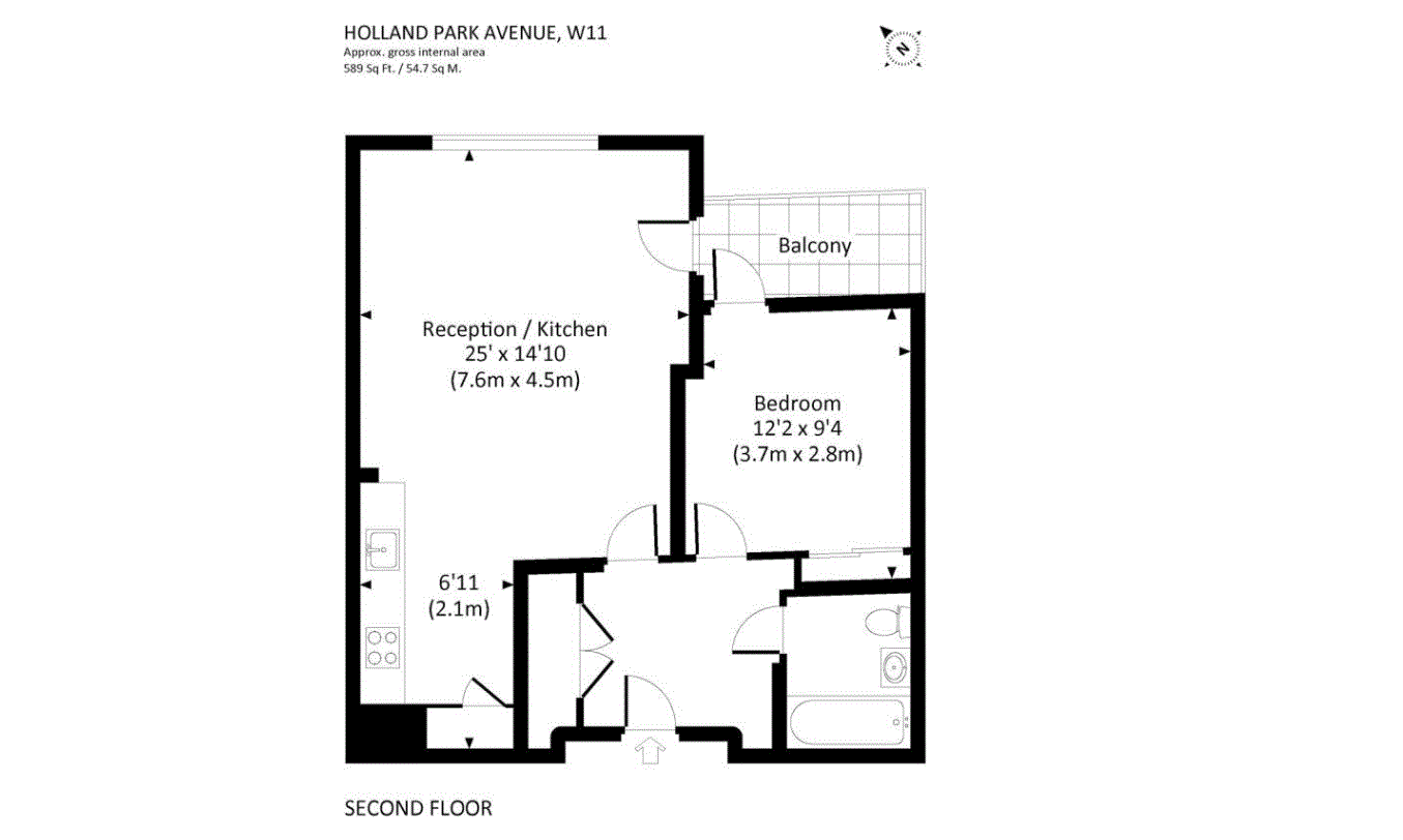 Holland Park Avenue, London W11, 1 bedroom flat for sale 56117737