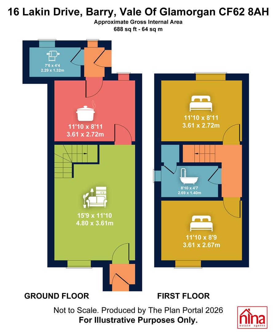 16, Lakin Drive, Barry floorplan