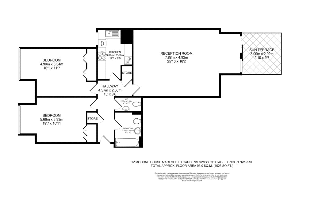 12 Mourne House, 11, Maresfield Gardens, London floorplan