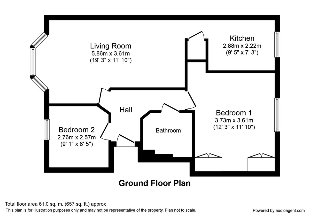 2 Bedrooms Flat to rent in Sunningdale Court, Little Lever, Bolton BL3