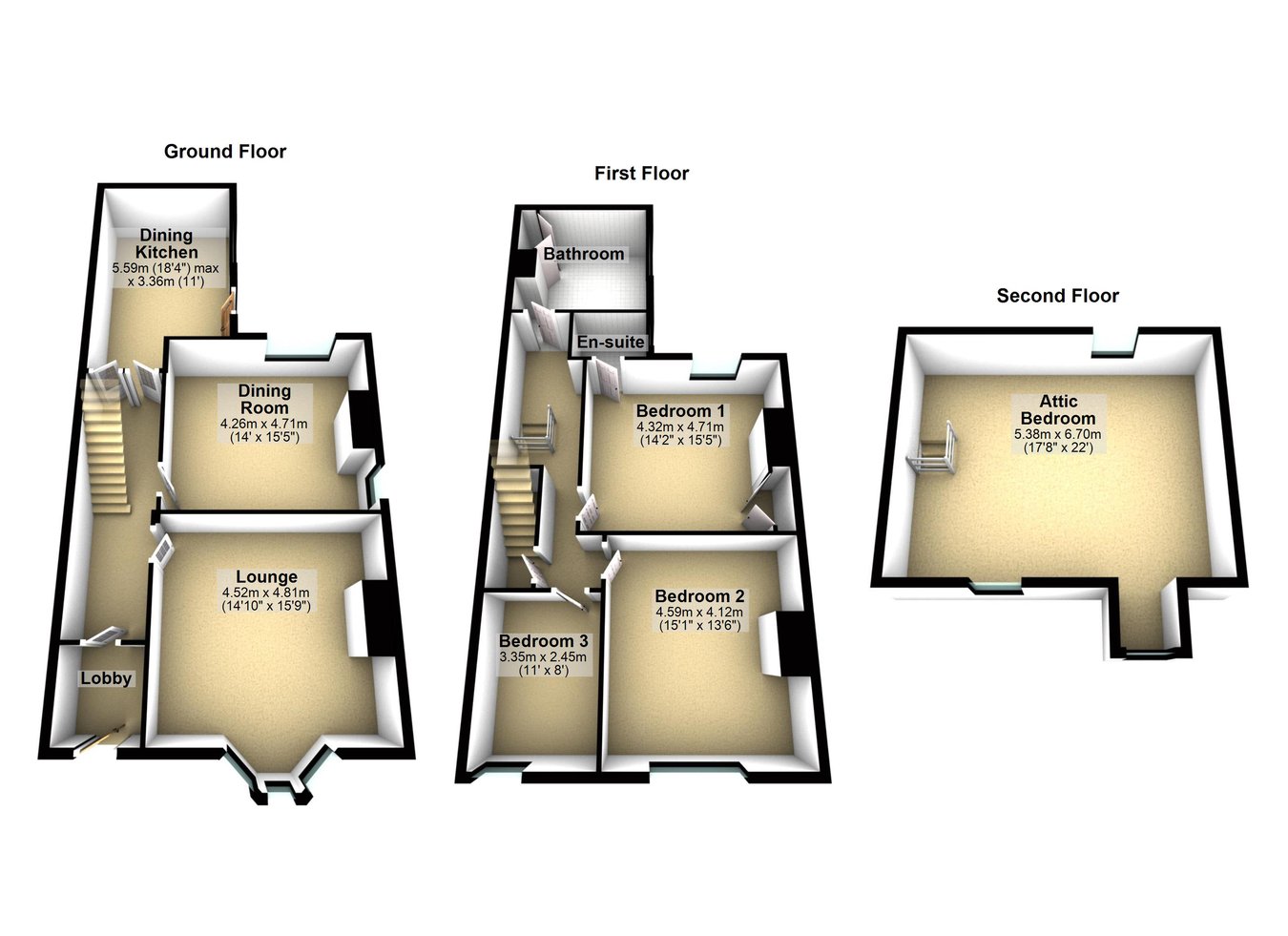 71, Grasmere Road, Huddersfield floorplan