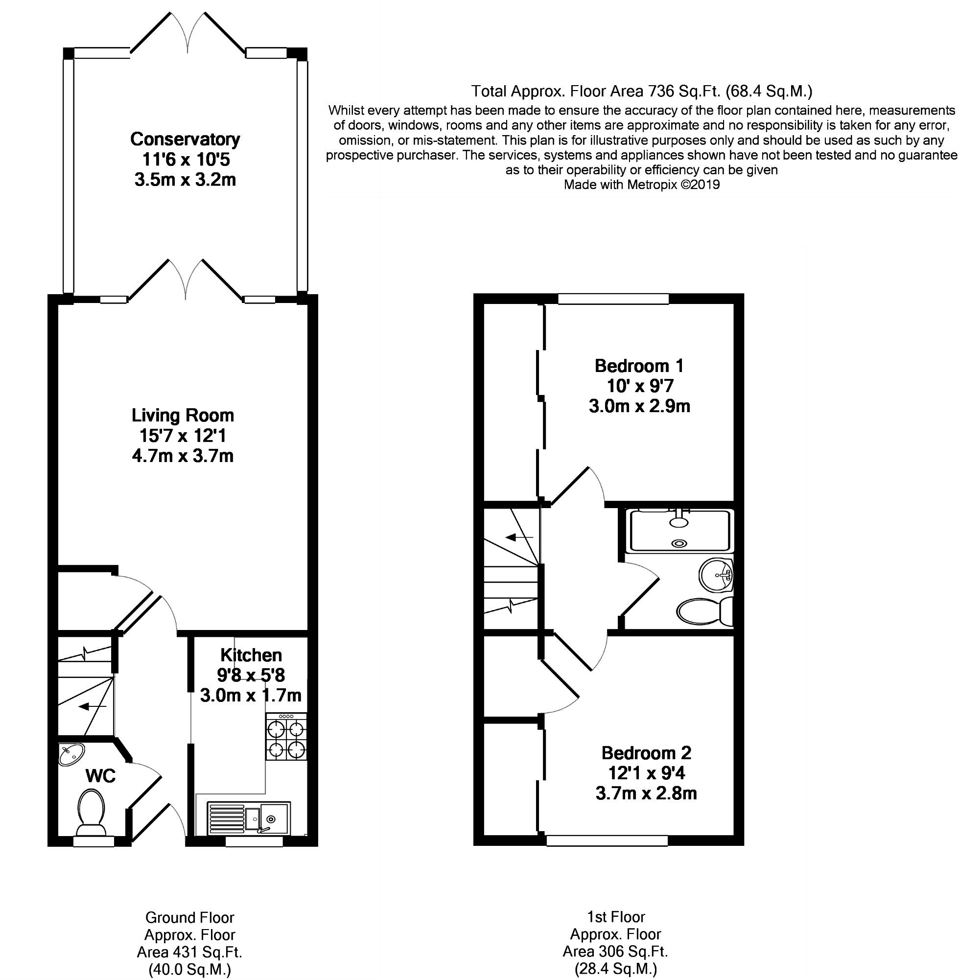 2 Bedrooms Terraced house for sale in Alpine Close, Farnborough GU14