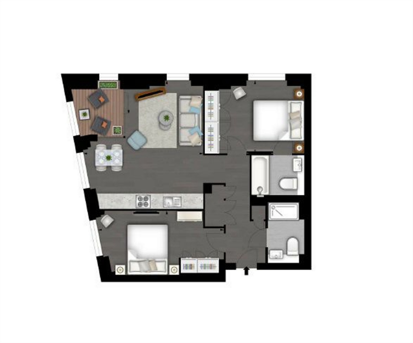 2 Bedrooms Flat to rent in Ponton Road, The Residence, London SW11