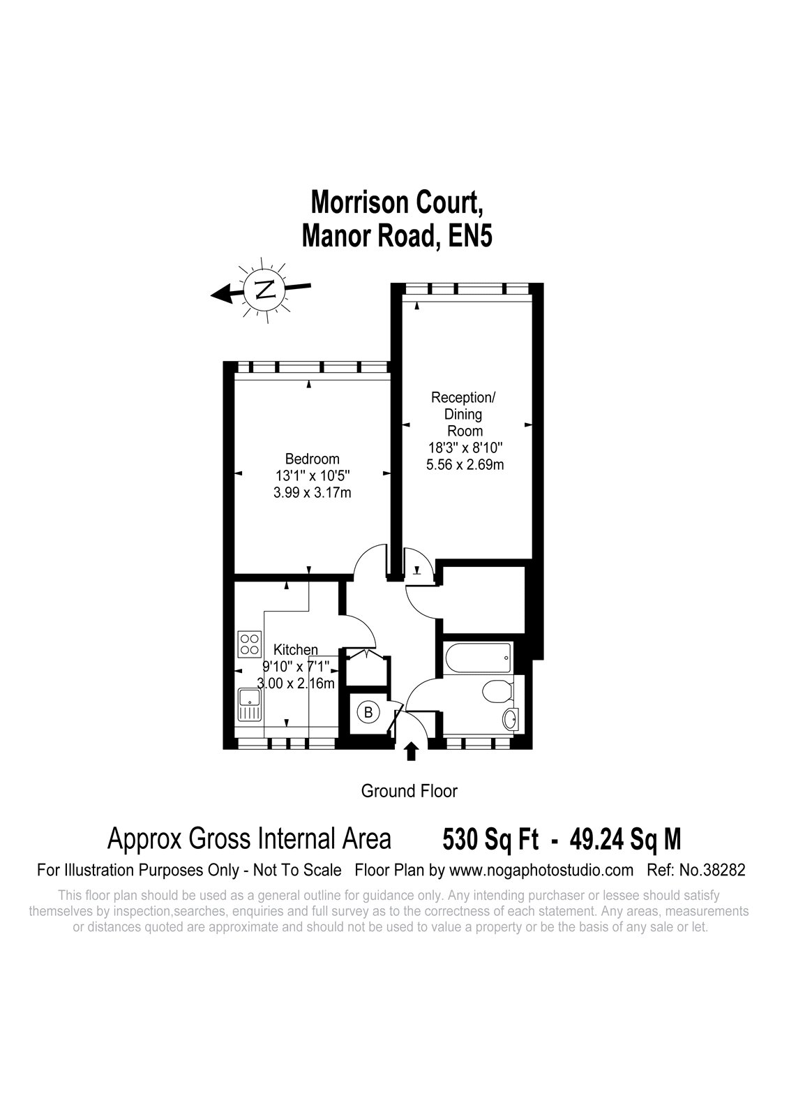 1 Bedrooms Flat to rent in Morrison Court, 43 Manor Road, London EN5