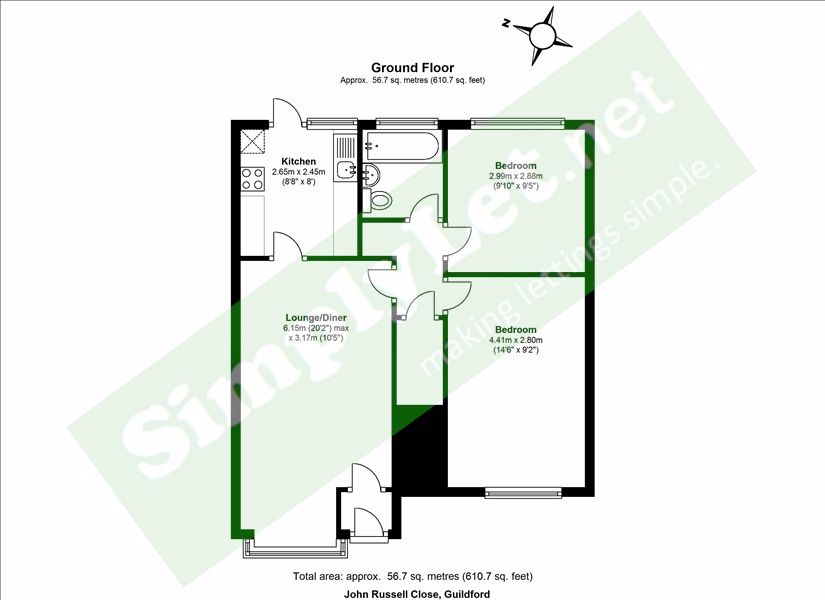 3 Bedrooms Flat to rent in John Russell Close, Guildford, Surrey GU2