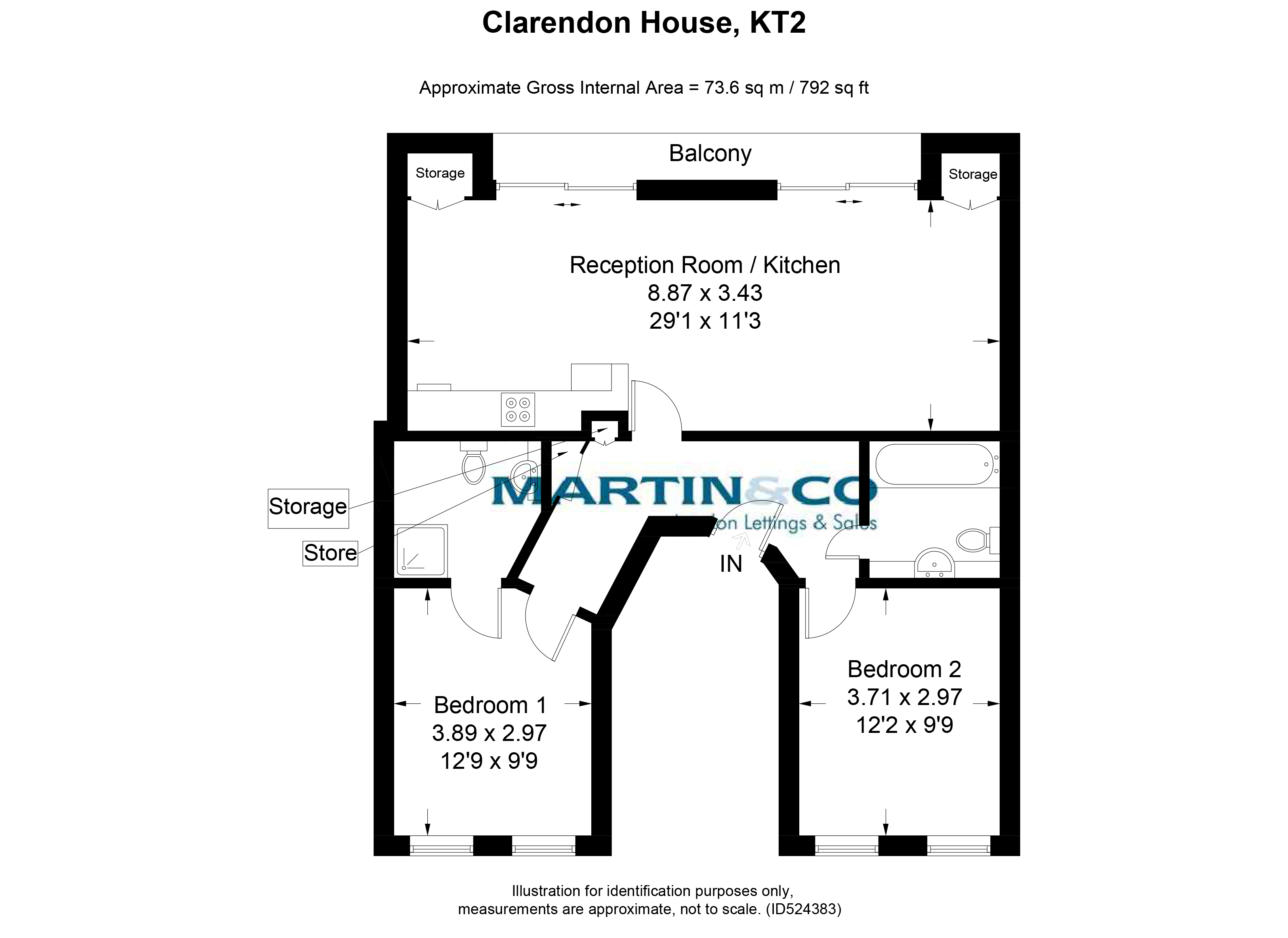 2 Bedrooms Flat for sale in Cowleaze Road, Kingston Upon Thames KT2