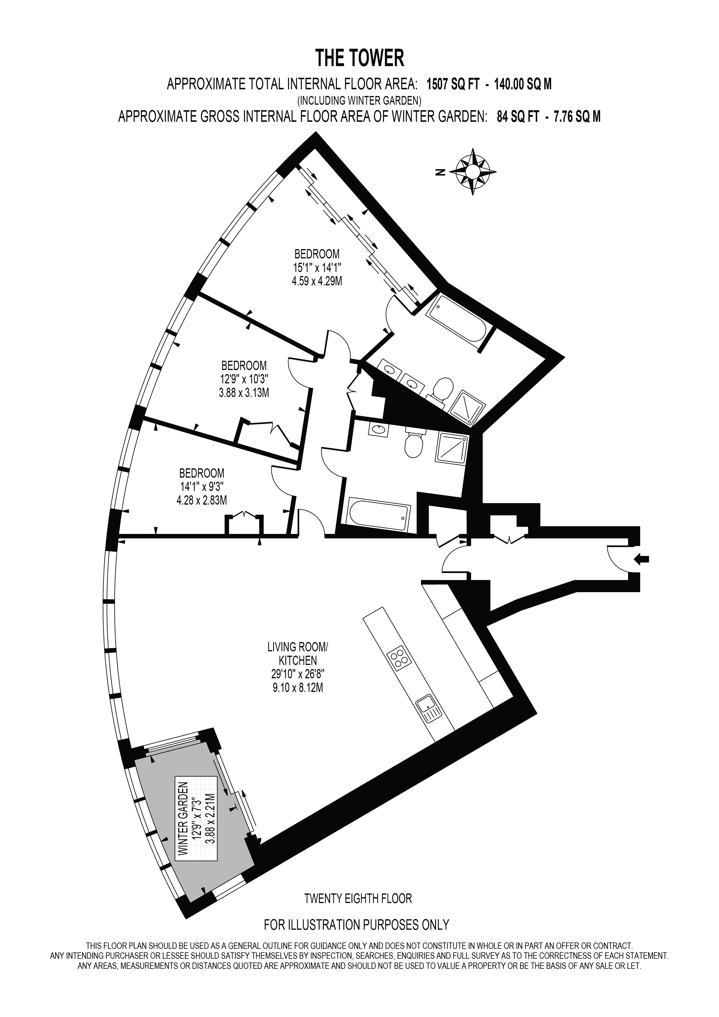 Apartment 57 The Tower St George Wharf, Vauxhall, London floorplan