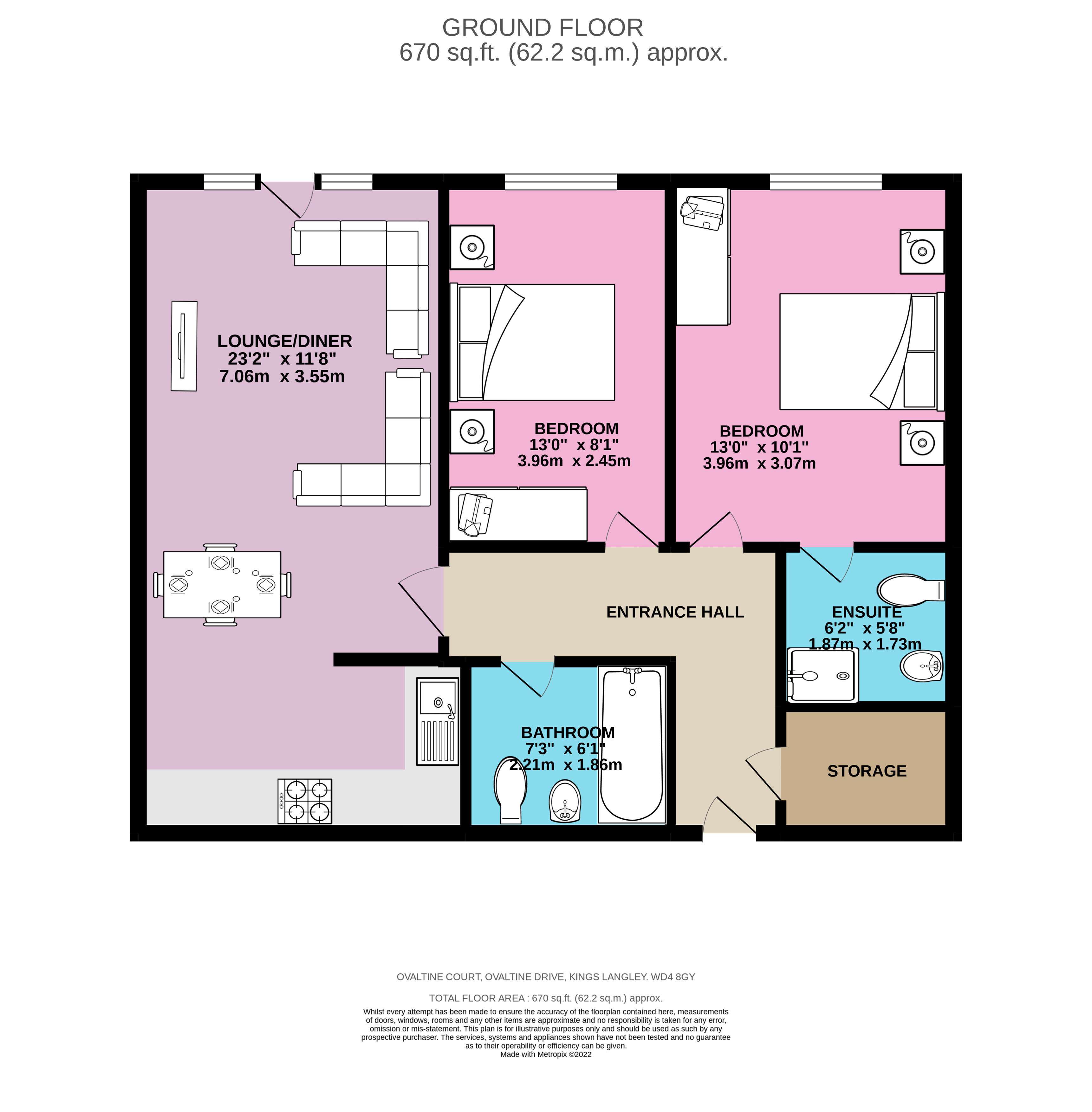 Ovaltine Court, Ovaltine Drive, Kings Langley WD4, 2 bedroom terraced