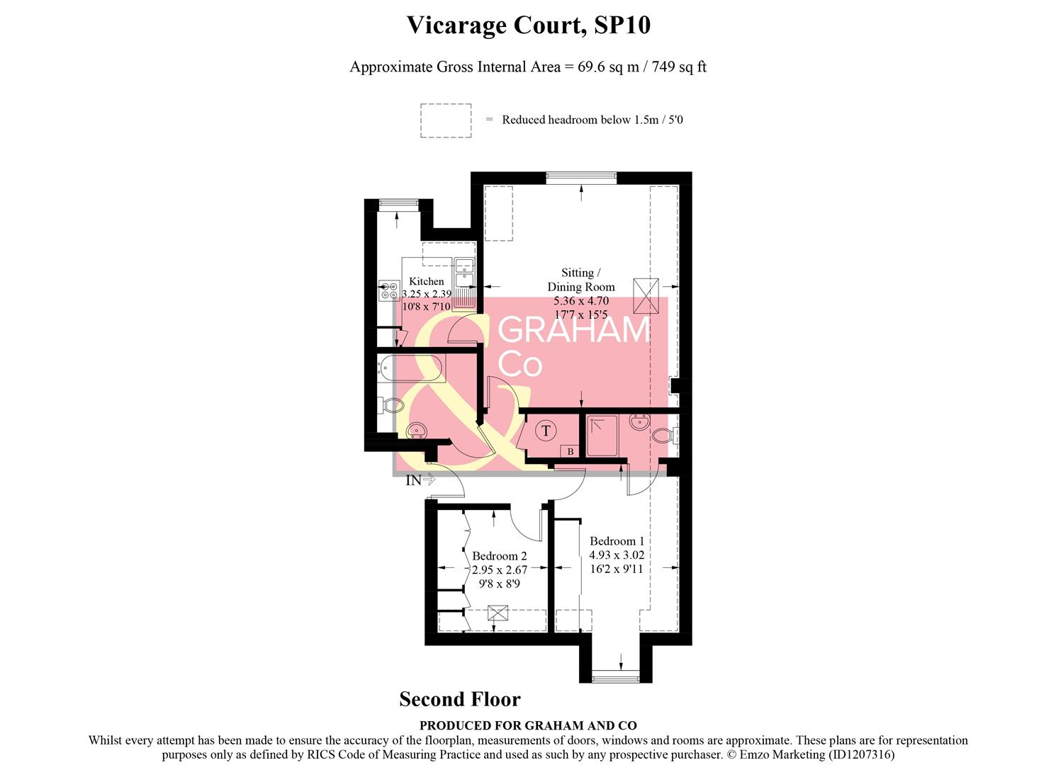 7 Vicarage Court, The Avenue, Andover floorplan