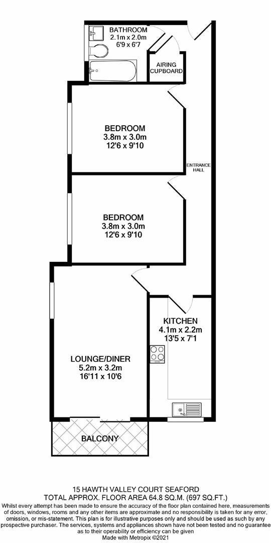 15 Hawth Valley Court, Surrey Road, Seaford floorplan