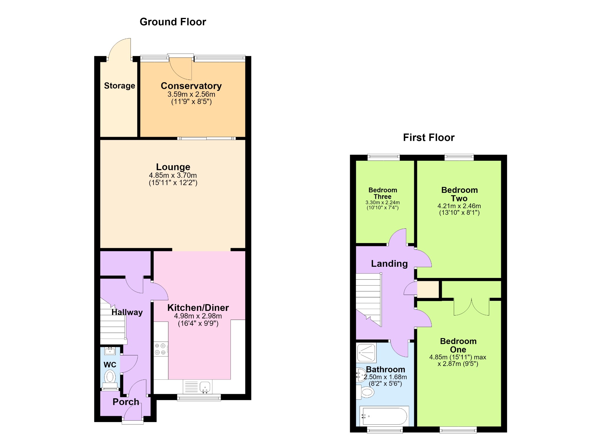 12 Waveney Close, Daventry, Northamptonshire floorplan