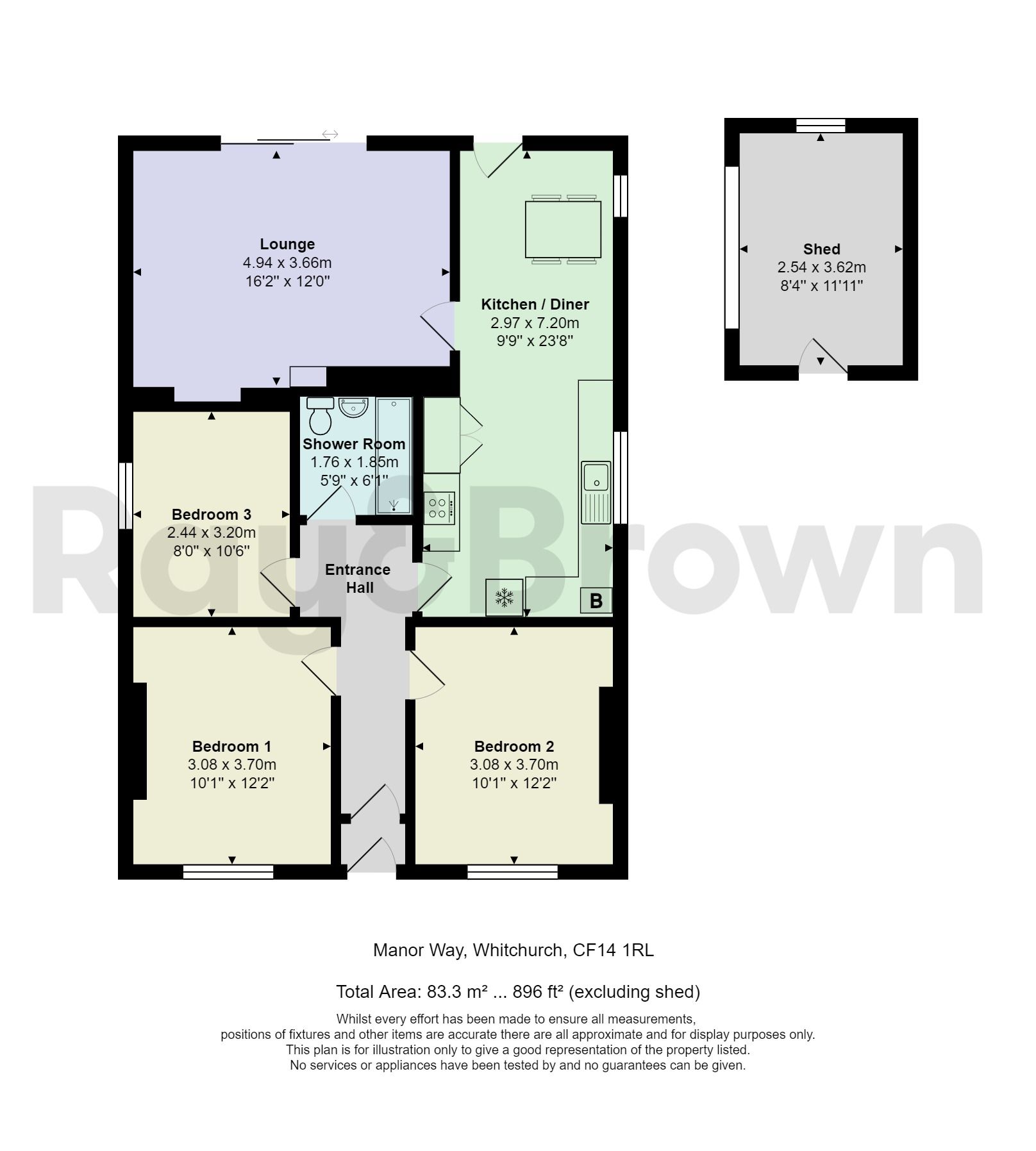 102 Manor Way, Cardiff floorplan