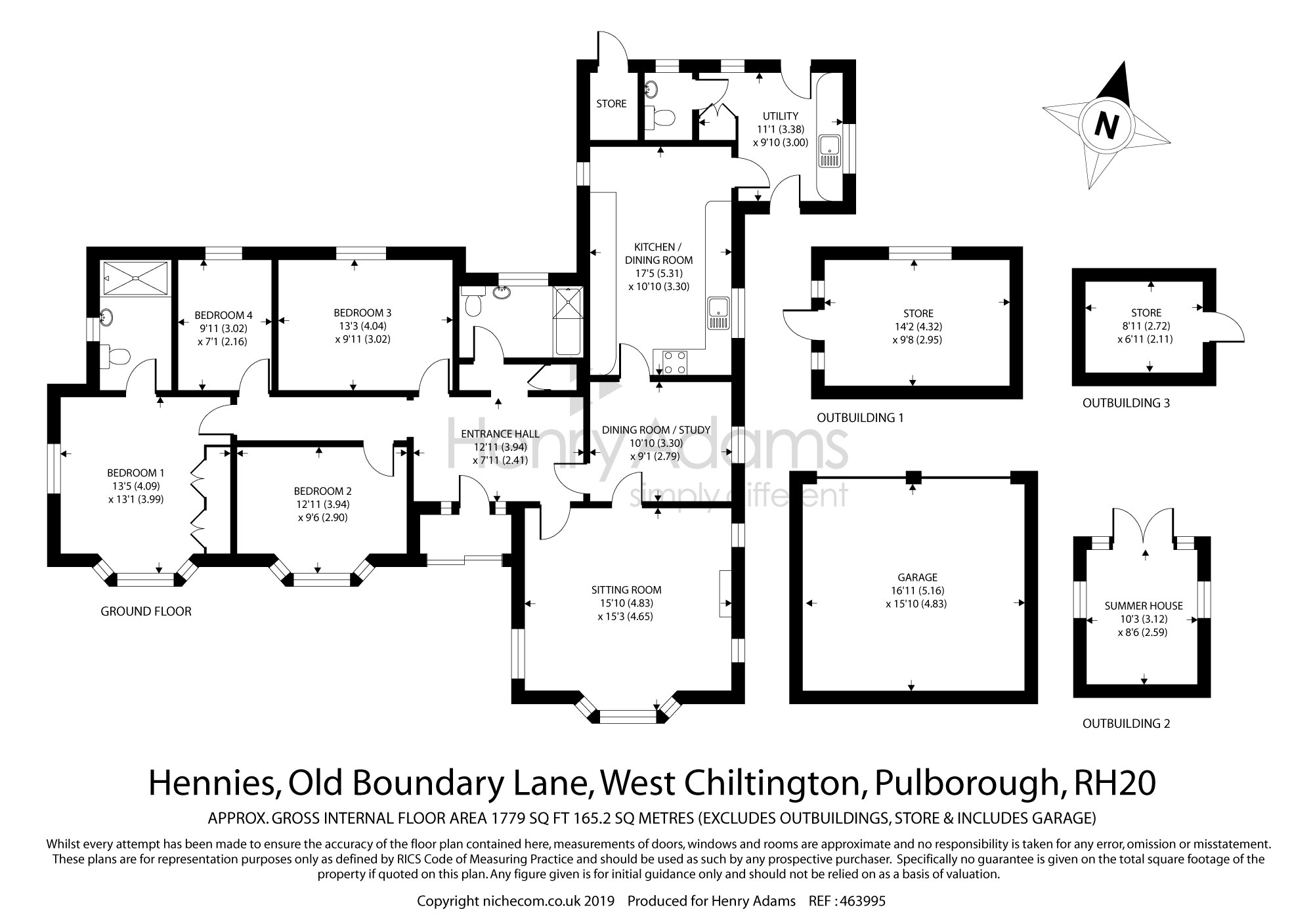 4 Bedrooms Detached bungalow for sale in Old Boundary Lane, West Chiltington RH20