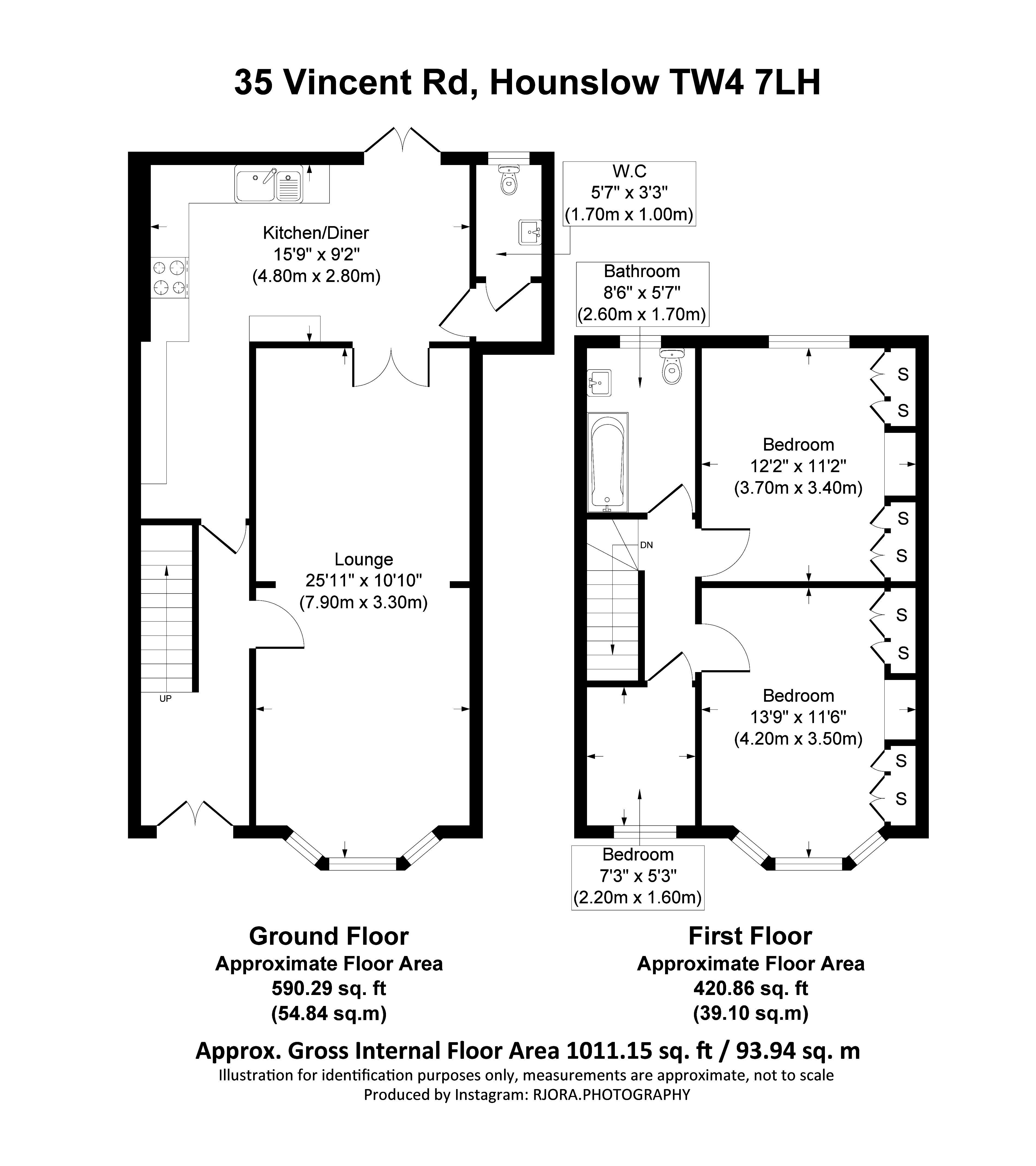 Vincent Road, Hounslow TW4, 3 bedroom end terrace house for sale