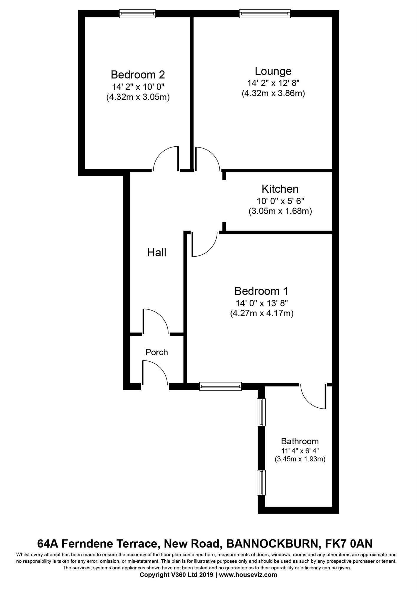 2 Bedrooms Flat for sale in Ferndene Terrace, New Road, Bannockburn FK7