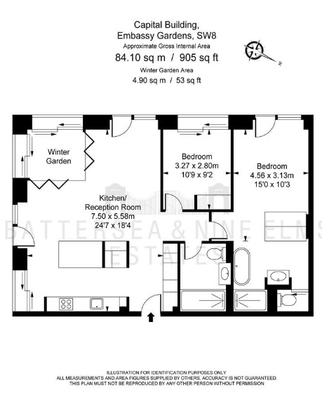 Apartment B92, Capital Building, London floorplan